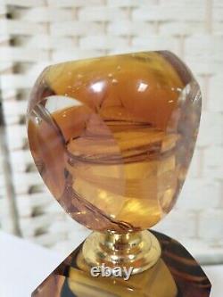 Amber Black Brown Swirl Glass Perfume Bottle 1943 Cl