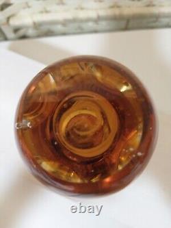 Amber Black Brown Swirl Glass Perfume Bottle 1943 Cl