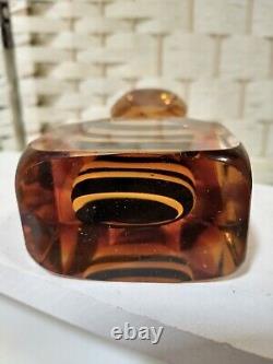 Amber Black Brown Swirl Glass Perfume Bottle 1943 Cl