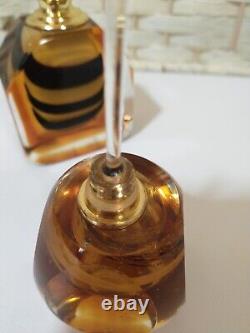 Amber Black Brown Swirl Glass Perfume Bottle 1943 Cl