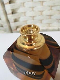 Amber Black Brown Swirl Glass Perfume Bottle 1943 Cl