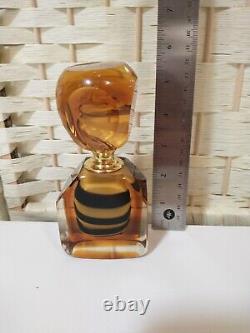 Amber Black Brown Swirl Glass Perfume Bottle 1943 Cl