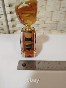 Amber Black Brown Swirl Glass Perfume Bottle 1943 Cl