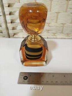 Amber Black Brown Swirl Glass Perfume Bottle 1943 Cl