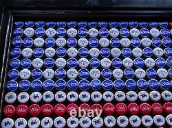 American Flag Table Beer Bottle Cap Coffee Table Glass Top Americana Man Cave