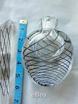 Andrew Shea Studio Art Glass Black/Clear Perfume Bottle, 11 tall, Exquisite