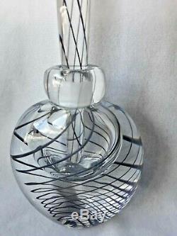 Andrew Shea Studio Art Glass Black/Clear Perfume Bottle, 11 tall, Exquisite