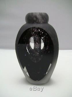 Andrew Shea Studio Art Glass Black/Dark Purple Perfume Bottle