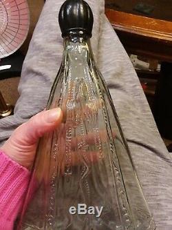 Antique 13 Large 1900s Black Madonna Angels Glass Holy Water Bottle Rare