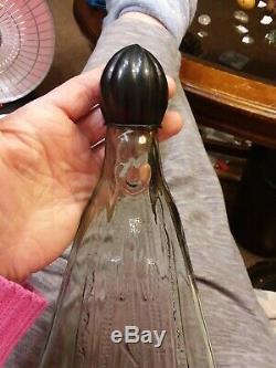 Antique 13 Large 1900s Black Madonna Angels Glass Holy Water Bottle Rare
