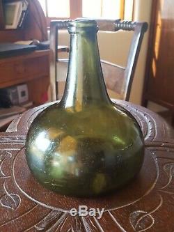 Antique 17th c. Black Glass Dutch Onion Bottle/James River Origins