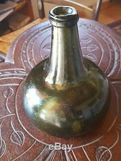 Antique 17th c. Black Glass Dutch Onion Bottle/James River Origins