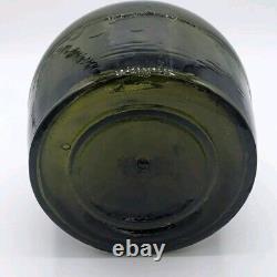 Antique 1800s Black Glass Mallet Whiskey Liquor Bottle Mouth Blown 3 Pc Mold