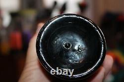 Antique, 9 1/4'', Black Glass, Beer Bottle, Extreme Texture, Item # A 2788