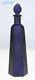 Antique Amethyst Frosted Satin Glass Perfume Bottle Withstopper & Inscribed Nymphs