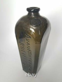Antique A. Van Hoboken Rotterdam Case Gin Bottle Applied AVH Seal Partial Label