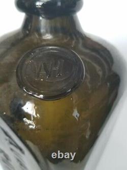 Antique A. Van Hoboken Rotterdam Case Gin Bottle Applied AVH Seal Partial Label