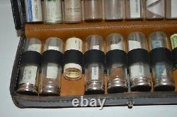 Antique Apothecary 18 Glass Bottle Dr.'s Medicine Black Leather Travel Case