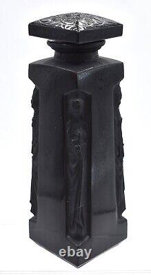 Antique Art Deco René Lalique Nymph Maidens Black Ambre D'Orsay Perfume Bottle