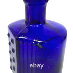 Antique BDH Hobnail Cobalt Glass Poison Bottle