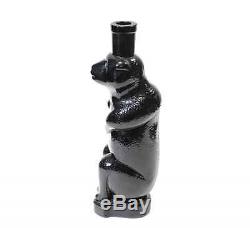 Antique Black Amethyst Glass Beer Kummel Bottle Figural Bear