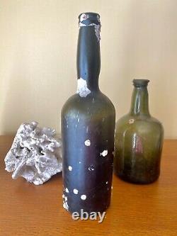 Antique Black Glass Ladies Leg Shipwreck Pirate Bottle