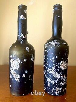 Antique Black Glass Ladies Leg Shipwreck Pirate Bottle
