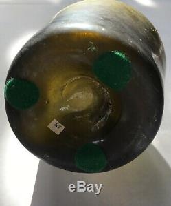 Antique Black Glass Long Neck Wine Bottle 1750-1770 Open Pontil Rare Form