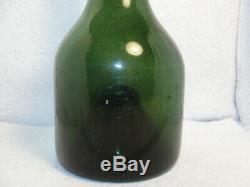 Antique Black Glass Rare German Lau Lau Bottle circa 1740