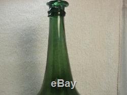 Antique Black Glass Rare German Lau Lau Bottle circa 1740