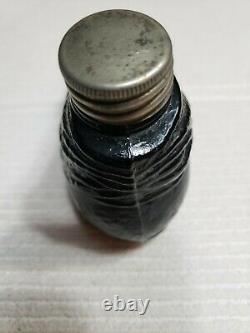 Antique Black Glass Shoe Flask 1800s Rare