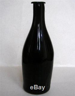 Antique Black glass Apothecary Pharmaceutical bottle 18th. Century Pontil marked