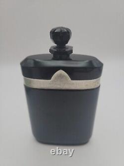 Antique CARON LA Nuit De Noel Paris France Black Glass Perfume Bottle & Box 4.5