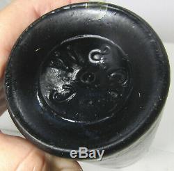 Antique C W & Co Black Glass Wine Bottle 3 Part Mold 28.5 cm / 11¼
