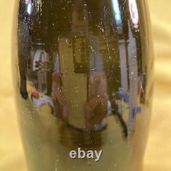 Antique Champagne Bottle 1880s, Applied Finish, Black Glass, Iron Pontil Mark
