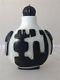 Antique Chinese Peking Glass Snuff Bottle Qing Dynasty Black & White (m220)