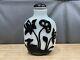 Antique Chinese Republic Black Overlay Glass Snuff Bottle W Floral & Animal Dec