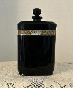 Antique & Collectible- 1922 Nuit De Noel Caron Perfume Black Baccarat Bottle