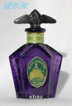 Antique DARK AMETHYST Black Narcissus PERFUME bottle with GLASS stopper