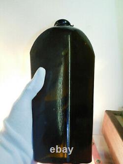 Antique Dutch Case Gin A. H Sealed Shoulder Large Jet Black 50 Oz Old Bottle 1850