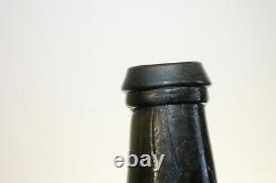 Antique Early Pontil Black Glass Mallet Whiskey Bottle 9'