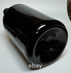 Antique Free Blown Black Glass Bottle Pre-Civil War Era Collectible