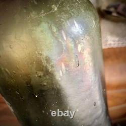 Antique Free Blown Black Glass Liquor Bottle Pre-Civil War Era Collectible