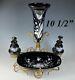 Antique French Art Glass Napoleon Iii Vanity Stand, Vase, 2 Perfume Bottle, Tray