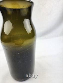 Antique French Utility Jar Black Glass 1/2 Gal Truffle Fruit Jar Kick Up Pontil