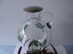 Antique German Black Forest Antler Deer Tray Bottle&glasses Handpainted 1930