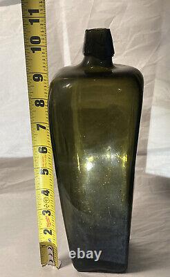 Antique Gin Bottle Case Taper Gin Black Glass 19th Century 10 3/4