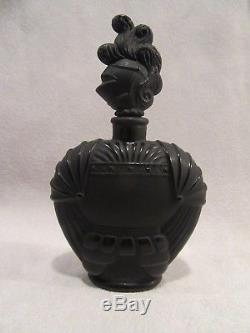Antique Glass French Perfume Bottle Black Knight of the Night RARE circa 1923