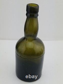 Antique Glass-green-3 Pt. BIM-Apply Lip 1800s Lady Leg Whiskey Bottle