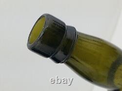 Antique Glass-green-3 Pt. BIM-Apply Lip 1800s Lady Leg Whiskey Bottle